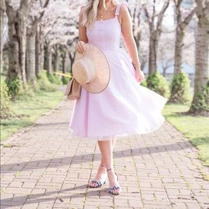 Pink Gingham Tulle Dress with Pockets